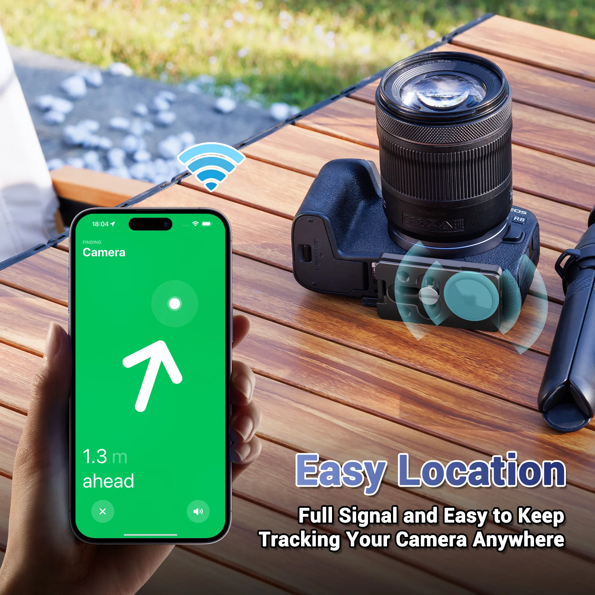 Camera Tripod Adapter JJC AirTag Quick Release Plate with 1/4"-20 Screw for Canon Sony Nikon Fujifilm