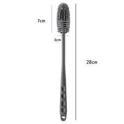 28cm Long Handle Glass Cleaning Brush for Kitchen Bottles and Cups (Light Grey)