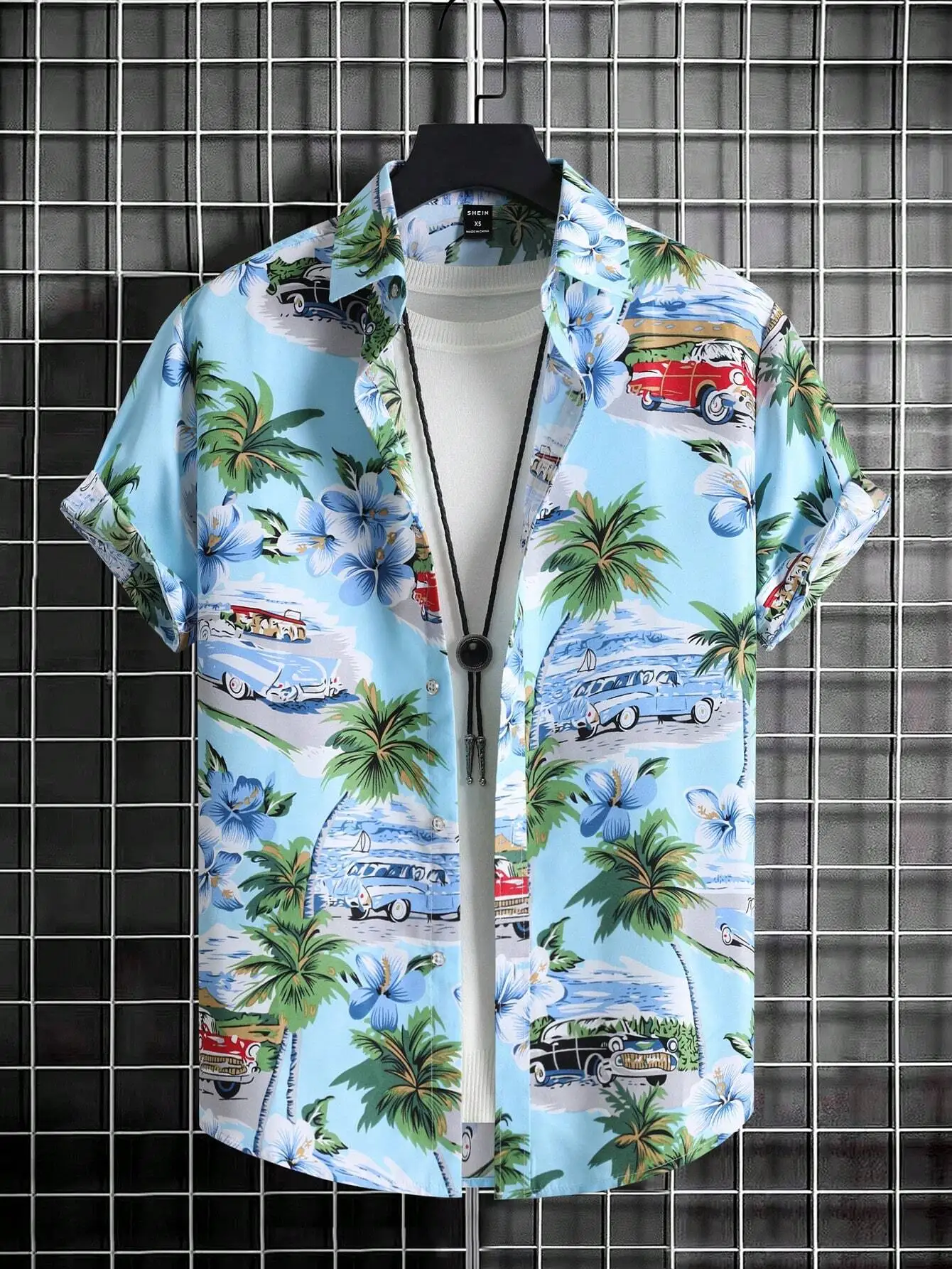 Summer Men Women Fashionable Hawaiian Lapel Shirts Botanical Floral Design Short Sleeve Button Up Shirts Seaside Tops 5