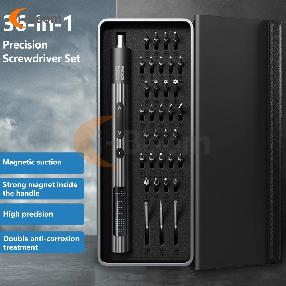 

34-in-1 Electric Screwdriver Portable Screwdriver Set Cell Phone Removal Precision Repair Tool with LED Light Household Tool Kit