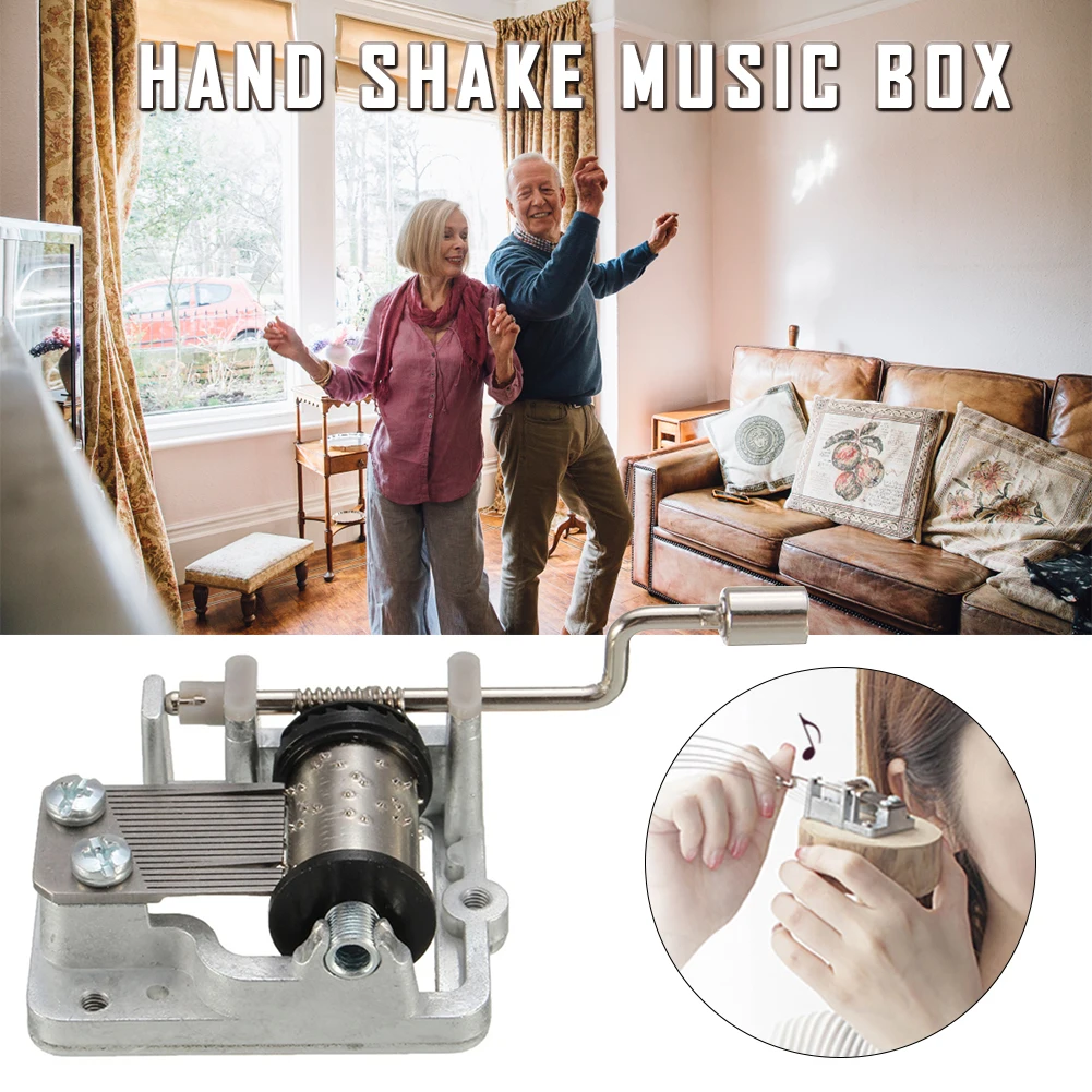2022 New Mini Hand Crank Music Movement DIY Beauty and the beast Music Box Children Gifts Holiday Christmas New Year Gift 4
