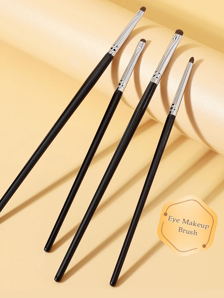Set of 4 Precision Black Eye Makeup Brushes