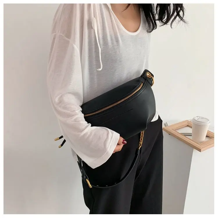 sacos de cintura feminina de couro fanny carta cinto nova alta qualidade ombro selvagem mensageiro moda peito crossbody bolsa