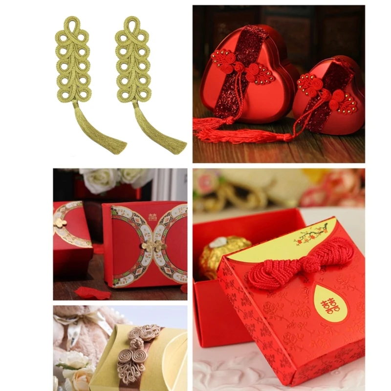 Cheongsam Braided Applique Large Tassels Decoration for Sweater Coat Cheongsam Traditional Handcraft Accessories