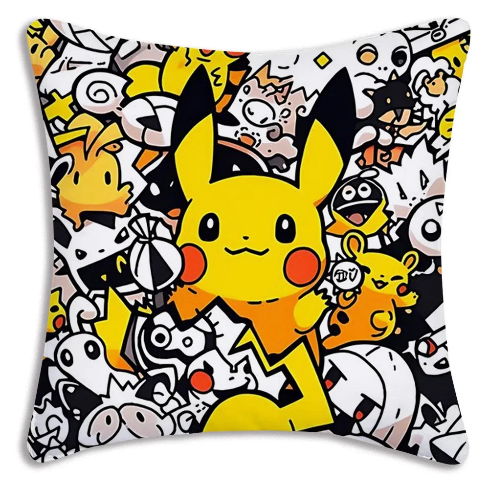 Pokemon Anime Cushion Cover 45x45cm Pikachu Decor Sofa Pillow Cover Charmander Psyduck Anime Figure Cartoon Pillowcase
