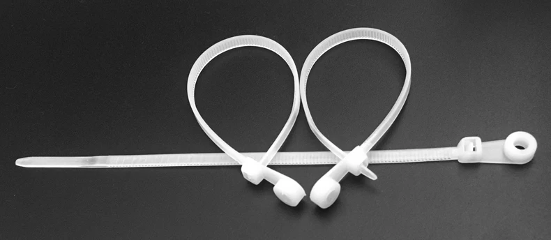 Description Picture 4 of item3/4/5*100/150/200/250mm Plastic Nylon 케이블타이 Ziptie Screw Mount Hole Fixed Self Locking Loop Strap Wrap Bundle Cable Tie Zip Ties