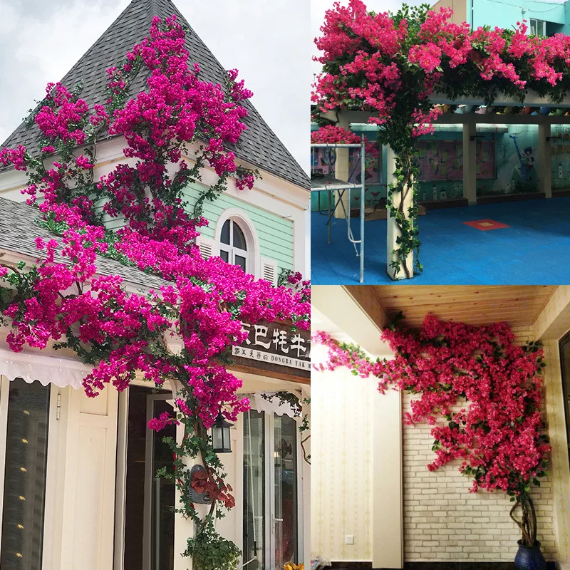 2 Piante Artificiali Da Appendere Con Fiori Viola - Rami In Rattan, 78 Cm, Decorazione Per Interni Ed Esterni, Balcone, Giardino, Matrimonio E Festa