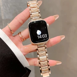 Luxurious Diamond Watch Strap Bracelet - 42(S3) 44 45 46 49mm (Rose gold)