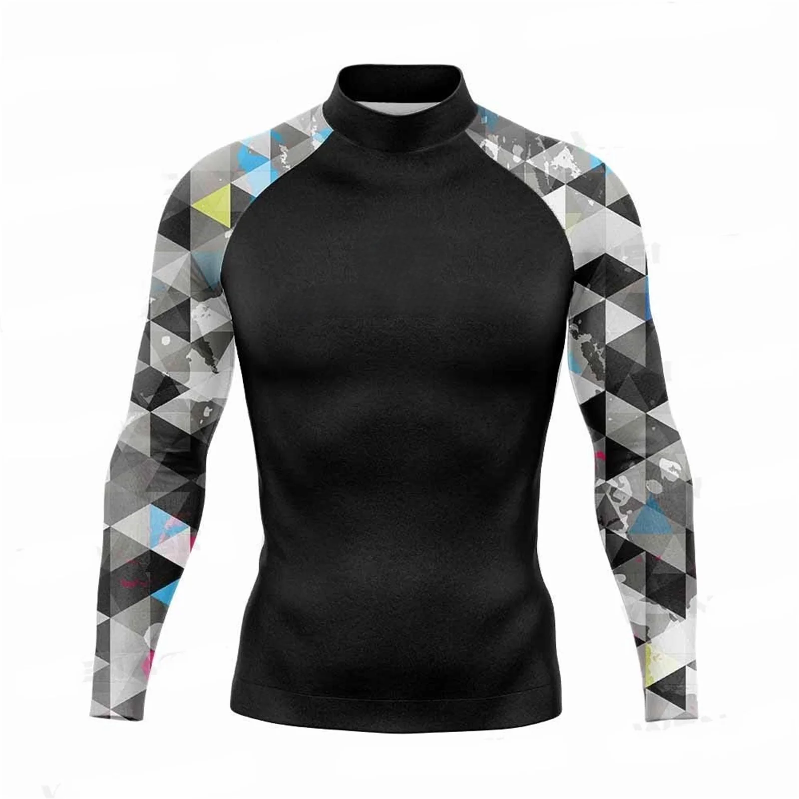Summer Funny Beach Surfing Swimsuit Men's Simming T-shirts UV Protection Swimwear Rash Guards Long Sleeve Surf Sports Tops