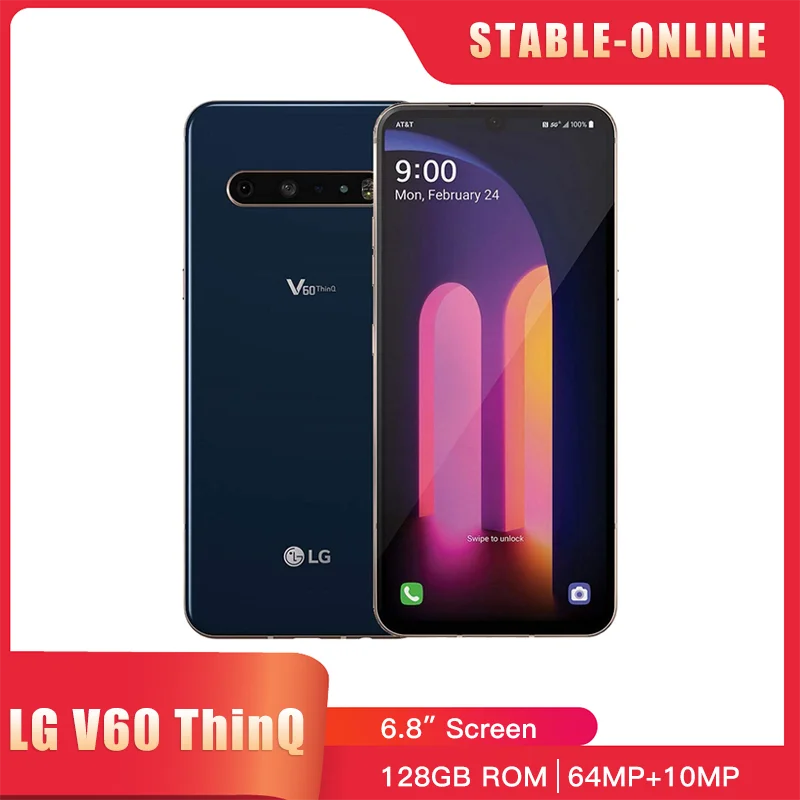 

Original Unlocked LG V60 5G ThinQ Moilble Phone V600TM V600VM V600AM 6.8 Android SamrtPhone 8GB RAM 128GB/256GB ROM CellPhone