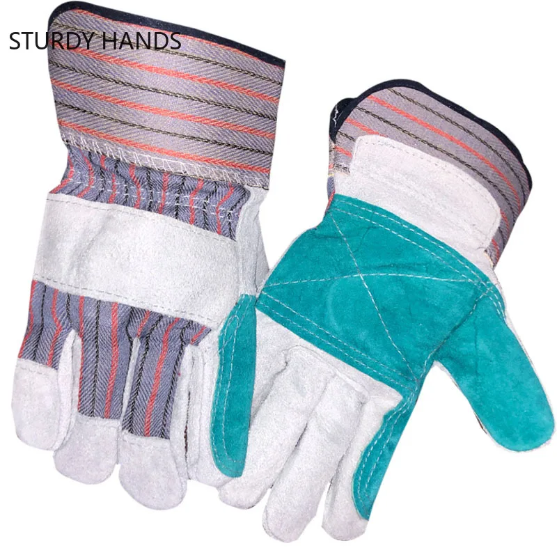 One Pair Fireproof Durable Cow Leather Welder Gloves Anti-Heat Work Safety Gloves for Welding Metal - Image 6