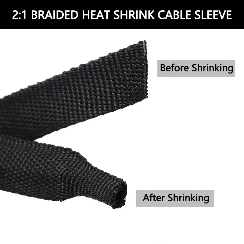1~50m Braided Cable Sleeve Diameter 4~30mm PET Heat Shrink Tube Insulation Flam Retardant Shrinkable Wire Wrap Sheath Organizer - Image 3