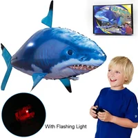 Children Cartoon remote control flying fish inflatable shark Air Swimming RC Animal Radio Balloons Clown Fish toys for kids 1