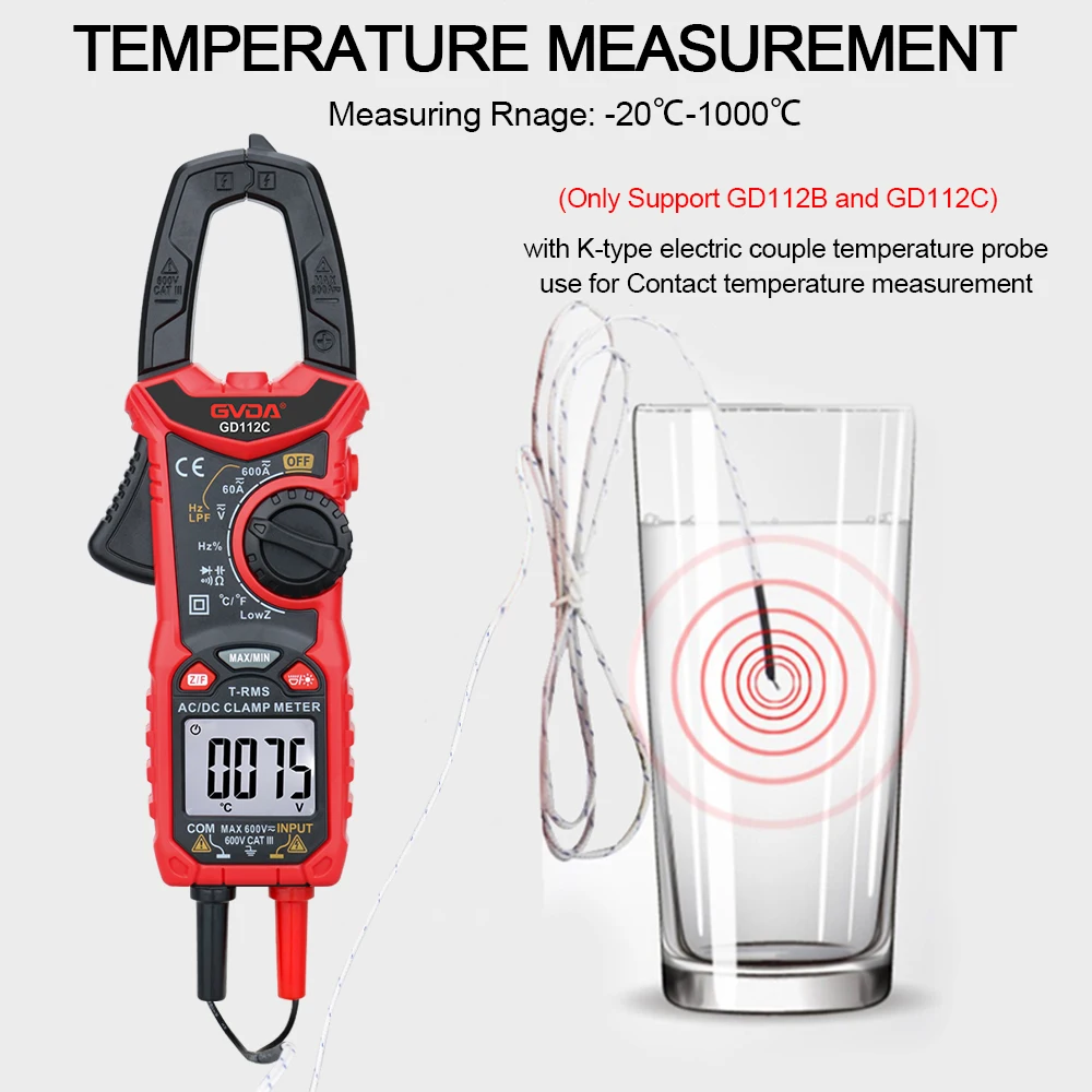 Digital Clamp Meter AC DC Current NCV Multimeter Pinza Amperimetrica True RMS Capacitance Ohm Hz Temperature Voltage Tester digital multimeter multimeter tester voltage meter tester