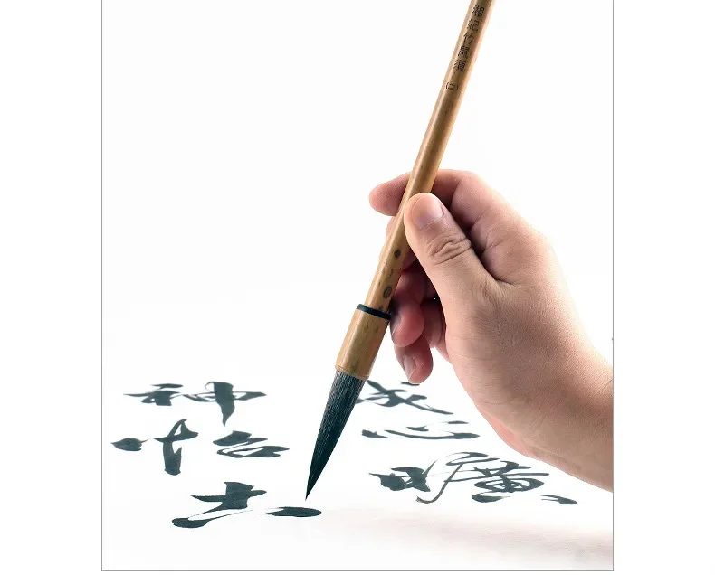 6 stücke Kalligraphie Pinsel Maus Whisker Schreiben Pinsel Traditionelle Kalligraphie Regelmäßige Skript Kaishu Chinesische Malerei Pinsel Stift – Detail 8