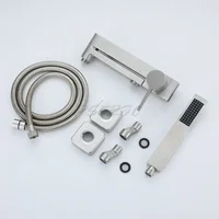 ก๊อกน้ําอ่างอาบน้ําสแตนเลส 304 วาล์วผสมร้อนและเย็นง่ายชุดหัวฝักบัวหัวฉีด 5