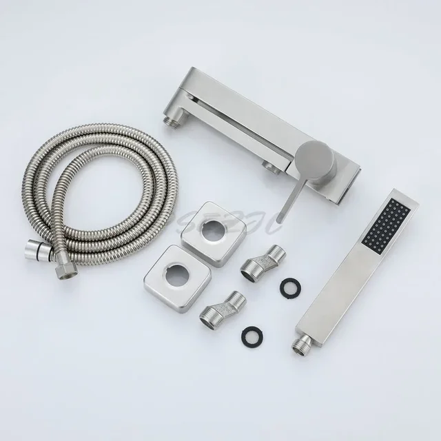 ก๊อกน้ําอ่างอาบน้ําสแตนเลส 304 วาล์วผสมร้อนและเย็นง่ายชุดหัวฝักบัวหัวฉีด 5 ก๊อกน้ําอ่างอาบน้ําสแตนเลส 304 วาล์วผสมร้อนและเย็นง่ายชุดหัวฝักบัวหัวฉีด 5