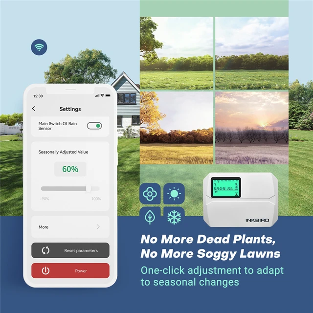Inkbird 8-Zóna Vezérlő Wi-Fi Smart Sprinkler Beltéri/Kültéri Öntözési Időzítő Ingyenes Alkalmazás-Monitor Támogatja Az Esőkarátást - Image 5