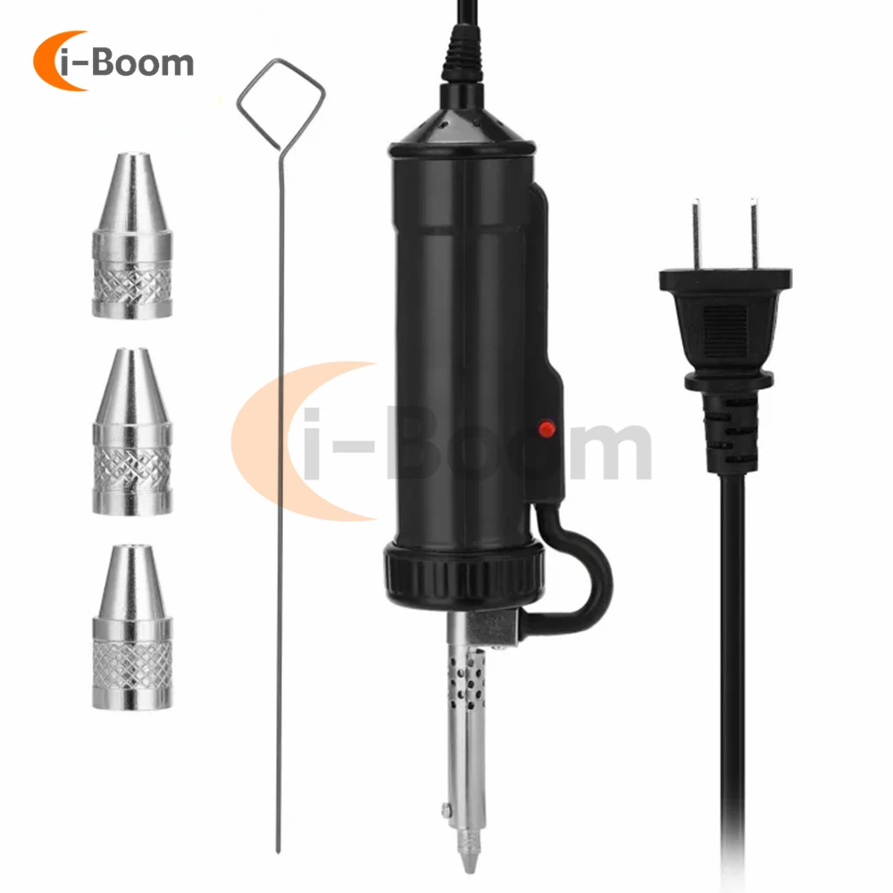 Desoldering Suction Pump Desoldering Pump Desoldering Tool Electrothermal Solder Sucker Electric Vacuum Welding Soldering Tin Sucker Vacuum 110V 220V Desoldering Pump Iron Nozzle Automatic Removal Pen Tool Set