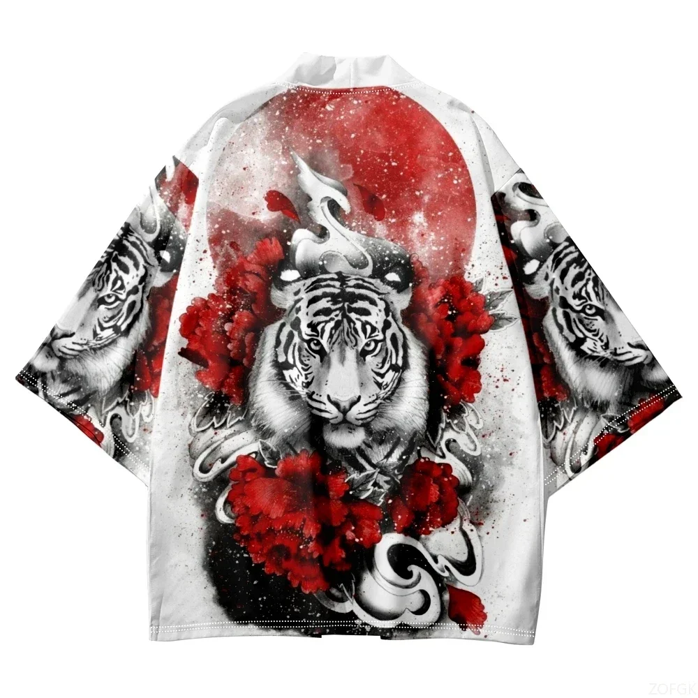 Traditional Samurai Kimono Men Japanese Anime Dragon Print Cosplay Haori Female Women Cardigan Yukata Shirt Summer Robe 6