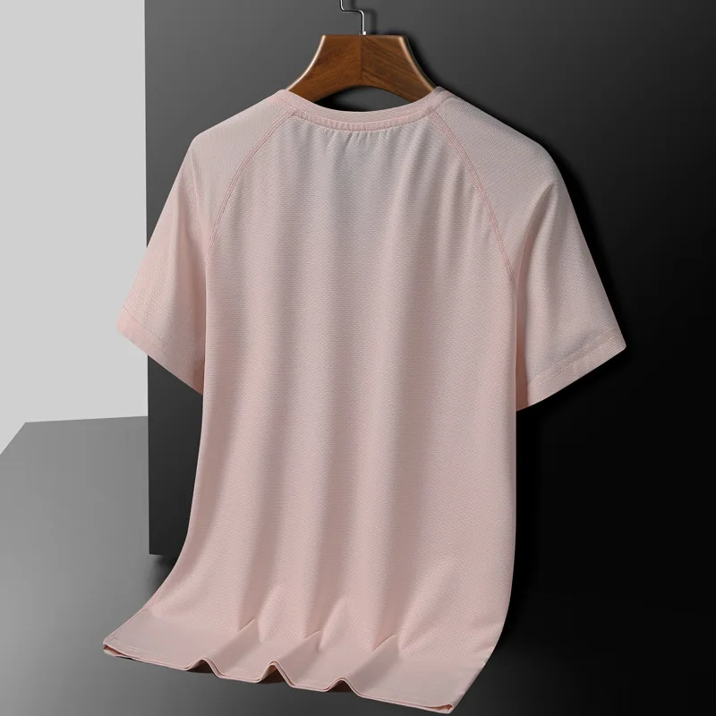 (M-5XL)Ice Silk Quick Dry Camping Hiking T-shirt Women Sports Loose Tops Breathable Running Outdoor Travel Short Sleeve Shirt