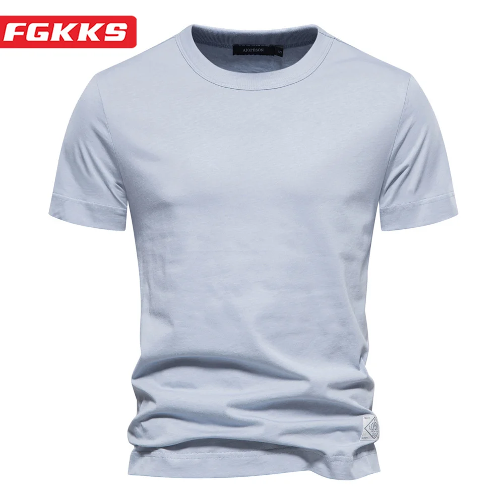 

FGKKS 2023 Outdoor Casual T-shirt Men Hot Sale Slim Cotton Short Sleeve High Quality Design Streetwear Hot T-shirt Men