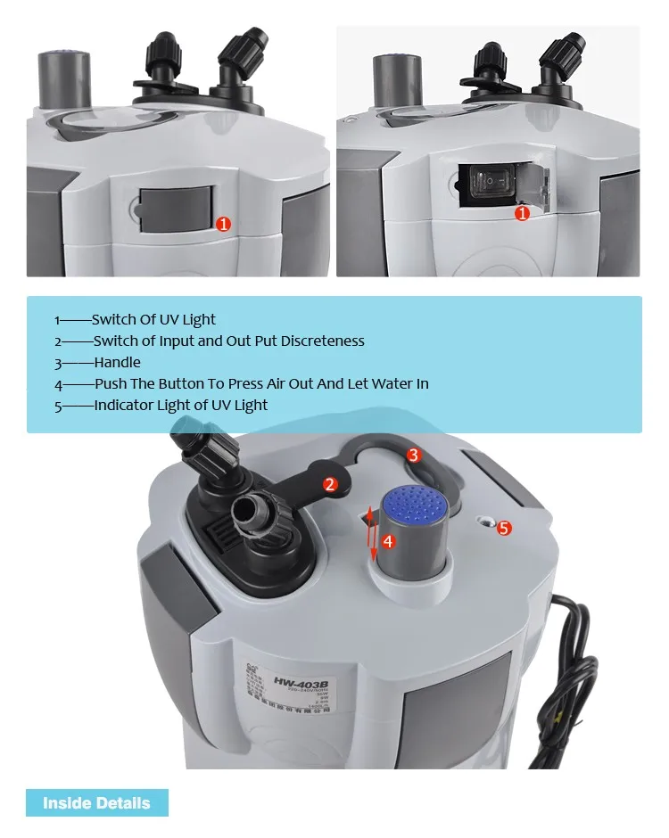 Sun Sun HW-504B Aquarium External Filter UV