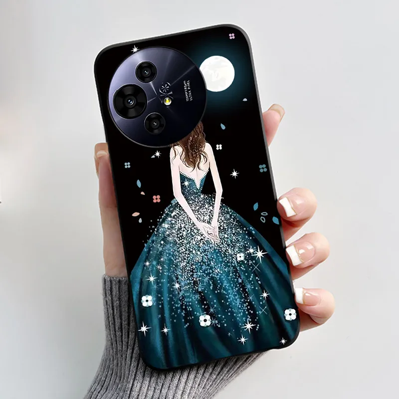 Soft Silicone Black Shell Cover with Cute Flower Design