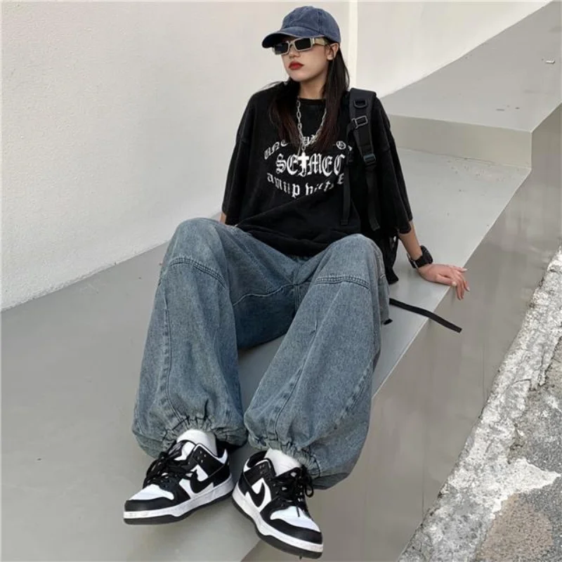 Style Ladies Loose Jeans Baggy Skater Pants Girls Baggy Jeans