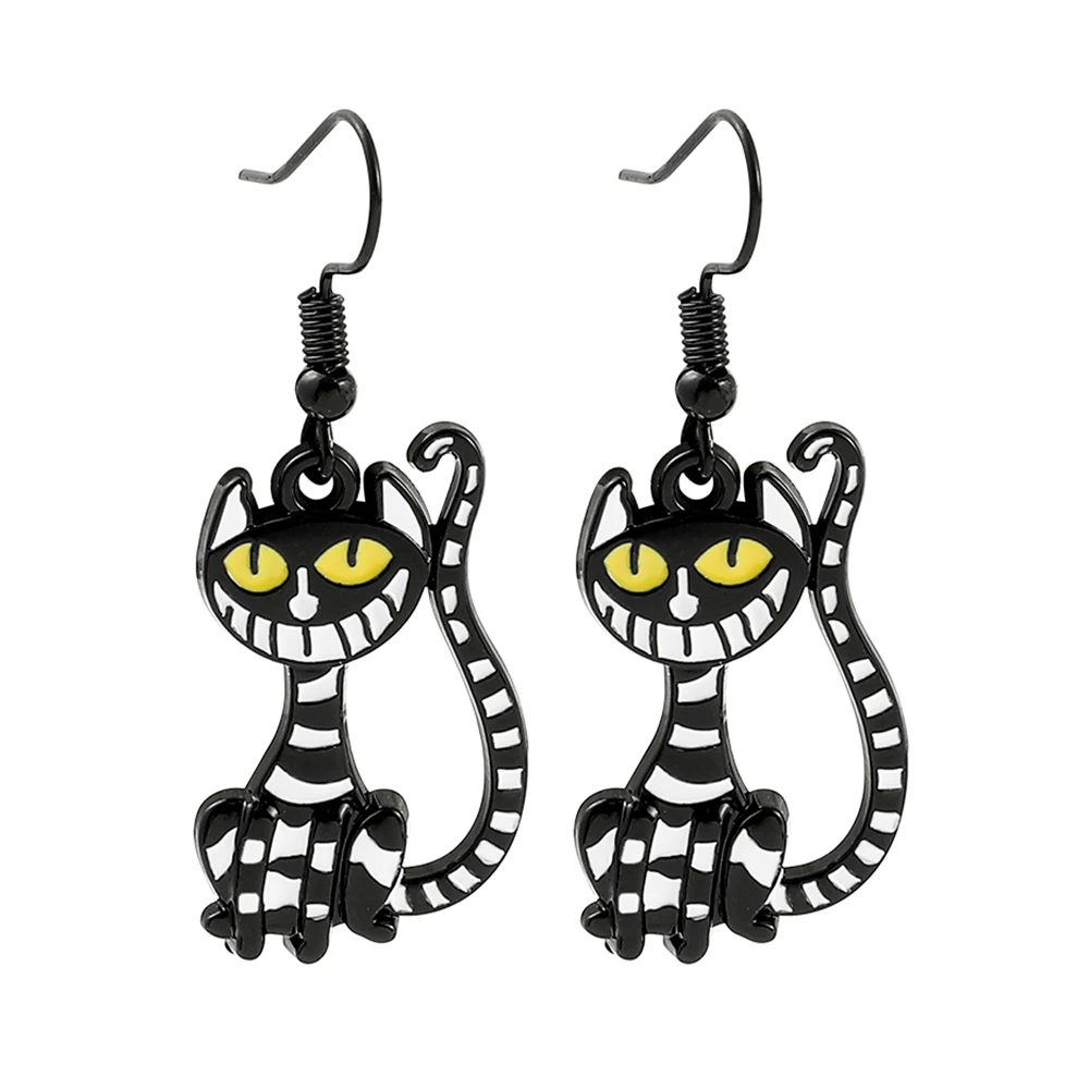 New Cute Cheshire Cat Earrings Alice in Wonderland Accessories