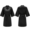 Robes courtes et soyeuses pour femmes, en Satin, pour demoiselle d'honneur, fête de mariée, vêtements de nuit