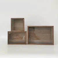 Black Walnut Display Case Solid Wood Glass Cover Organize For Jewelry And Sundries Dustproof Transparent Elegant Dresser Display 1
