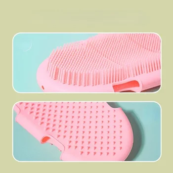 Dog Cat Bath Glove Deshedding Massage Brush Effective Cleaning Back Animal Fur Hair Removal Soft Safety Silicone Pet Accessories 4