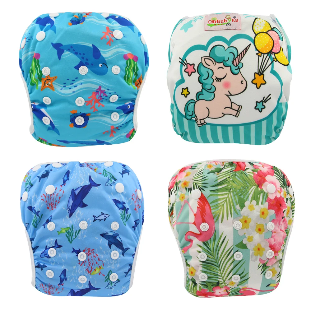 Baby Infant Swim Nappies Reusable Newborn Swimwear Cute Baby Swimsuit Brand Baby Bathing Suit Adjustable Swim Diapers for Babies