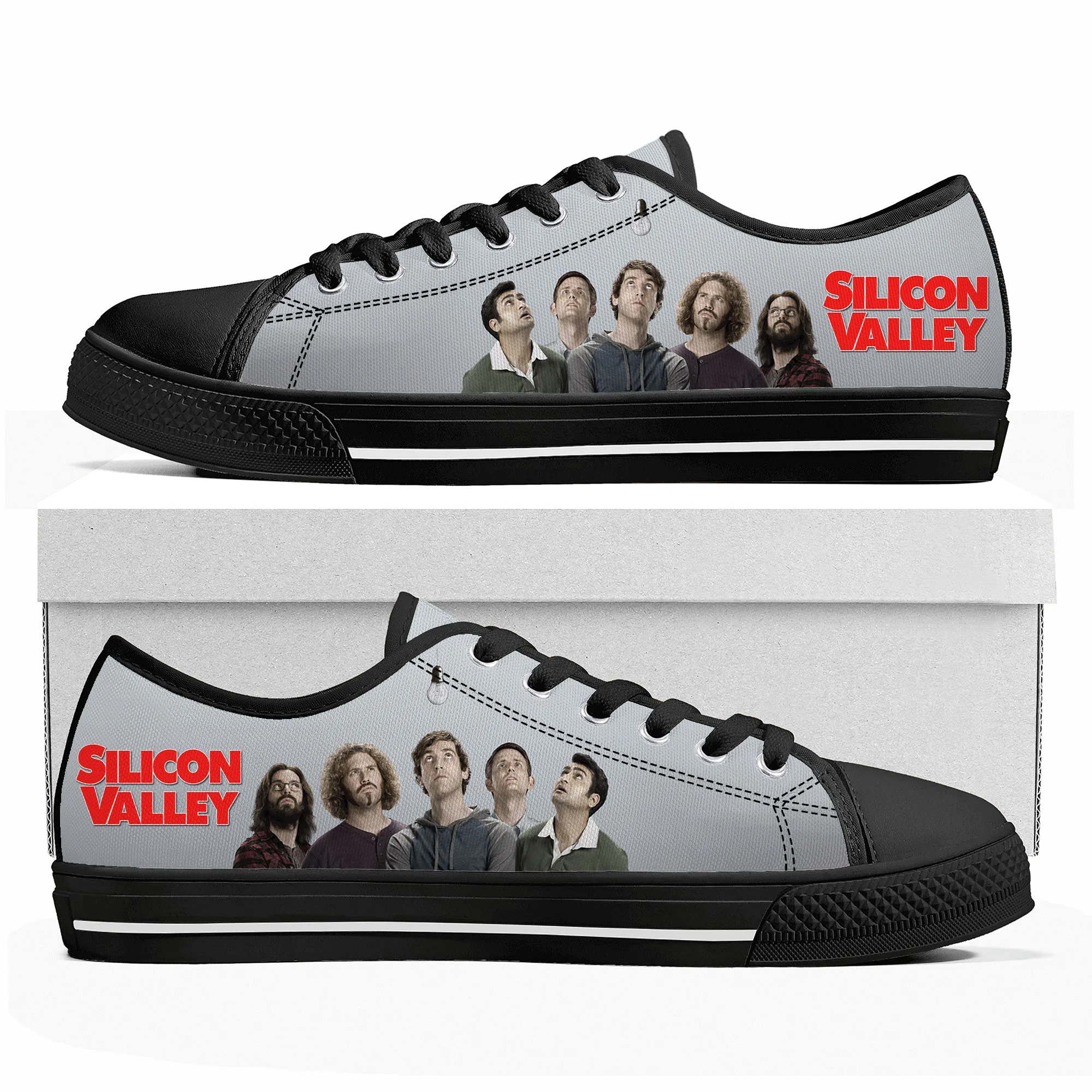 

Silicon Valley TV series Low Top Sneakers Mens Womens Teenager Middleditch Canvas Sneaker couple Casual Shoes Customize Shoe