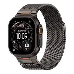 Premium Milanese Loop Strap for Apple Watch - Stainless Steel Bracelet Band (Gun)