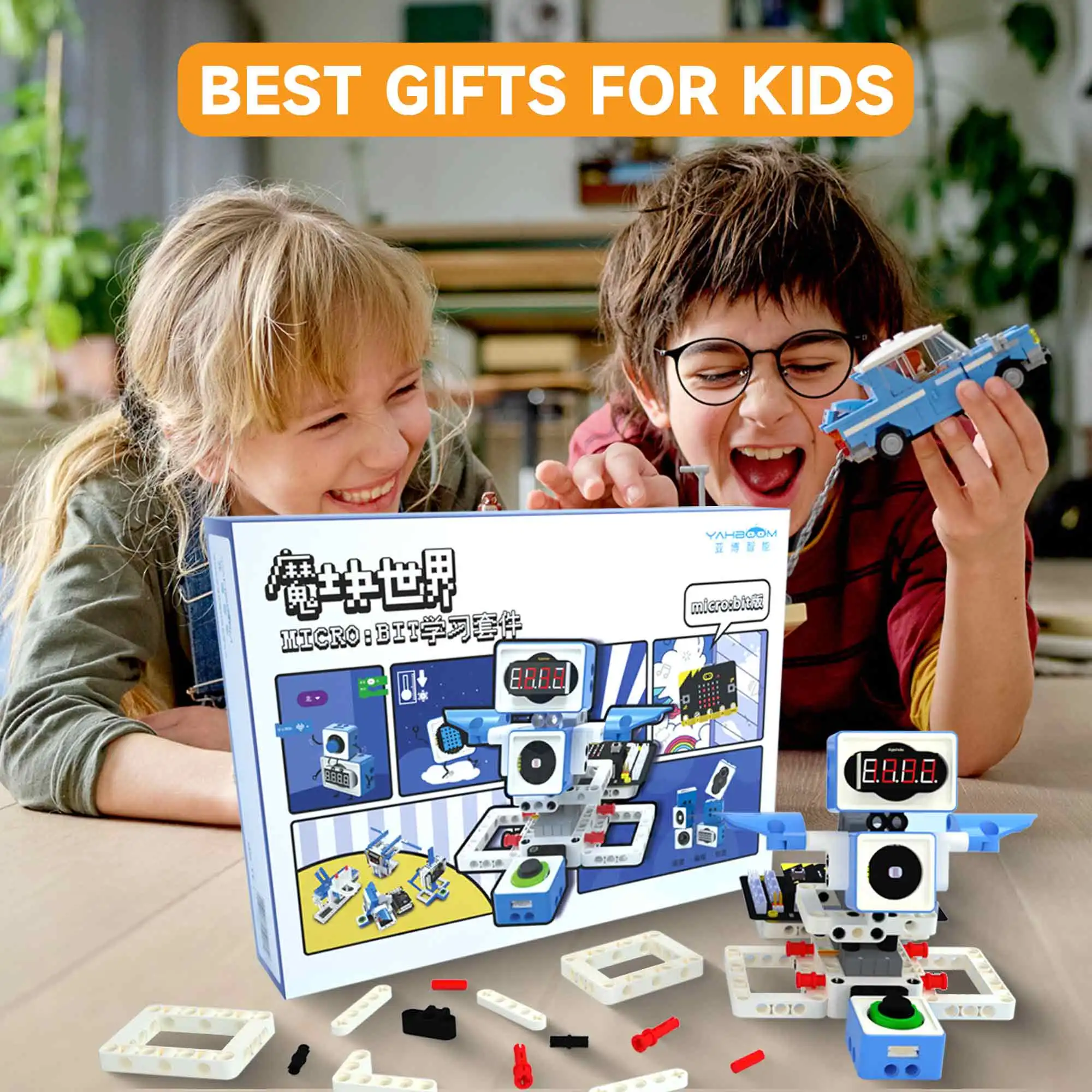 

Microbit V2 Board Robot Kit Education Electronica Assembled Sensor Module Programmable STEM DIY Coding Toy For Kids Children