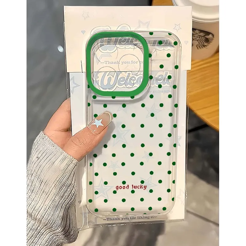 Elegant Green Wave Design Phone Case with Clear Back Cover