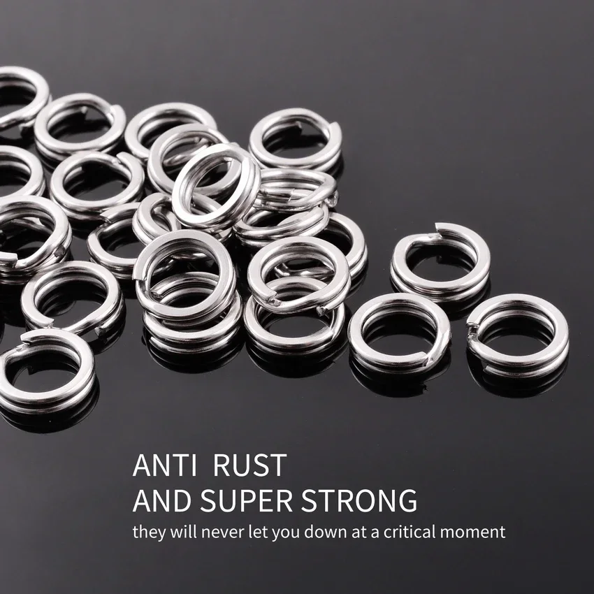 Fishing Ring Connector 50pcs or 100pcs Stainless Steel Split Ring Diameter 3mm To 8mm Heavy Duty Fishing Double Ring Connector