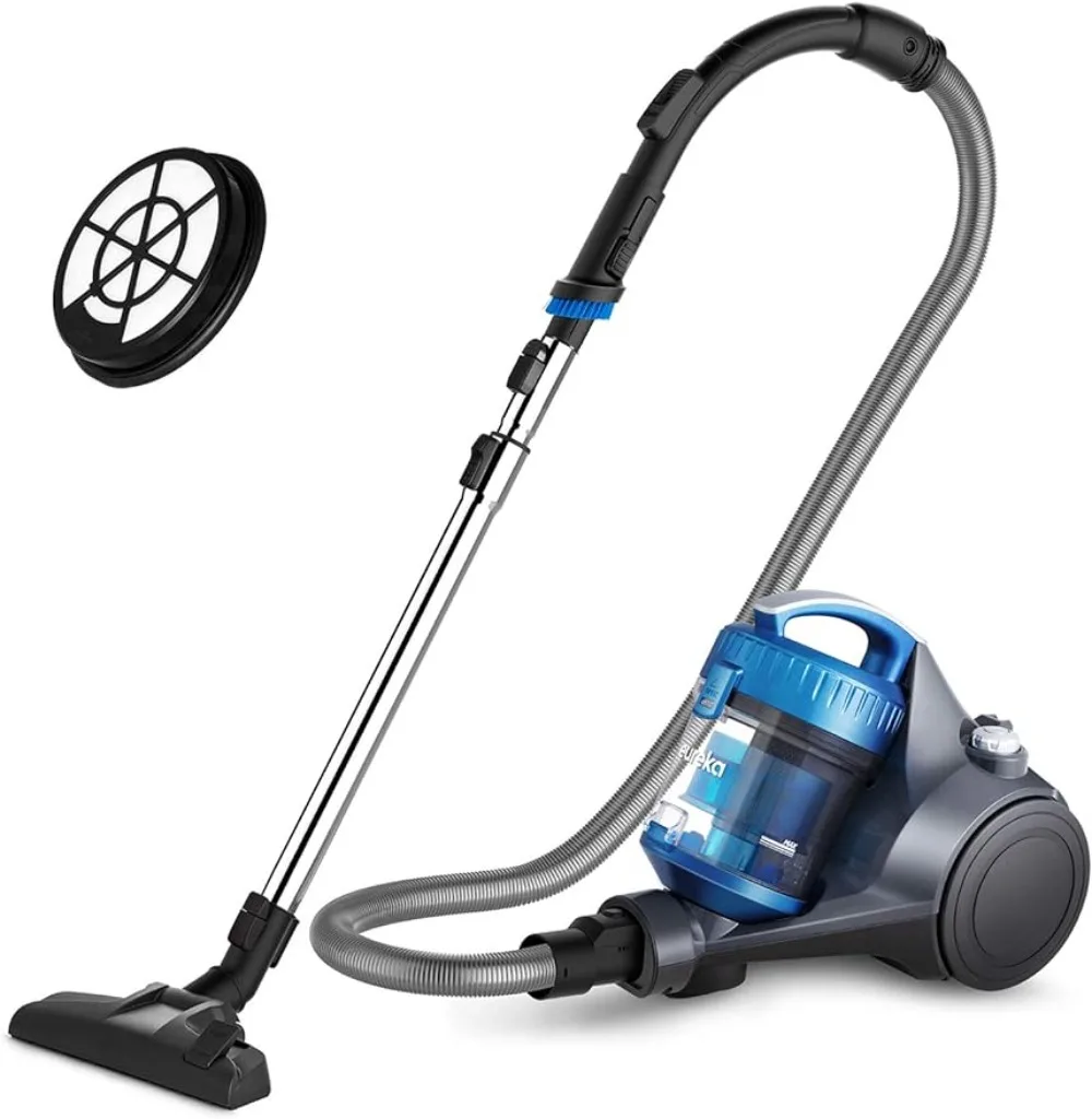 

EUREKA Bagless Canister Vacuum Cleaner, Lightweight Vac for Carpets and Hard Floors, w/Filter, Blue