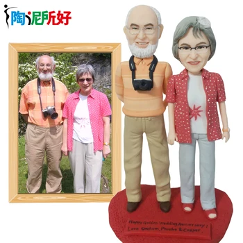 Custom Bobblehead Figure,Full Body Customization on Pictures,Personalized Bobblehead Doll Christmas Gift for Parents and Family
