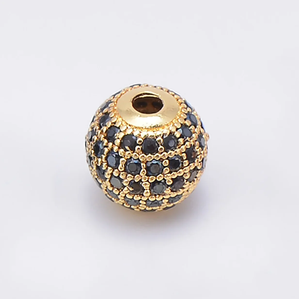 14/16 12 mm Beads for Jewelry Making Paved White Zircon Perforation Beaded Accessories Diy Necklace Bracelet Chains 10 Pieces