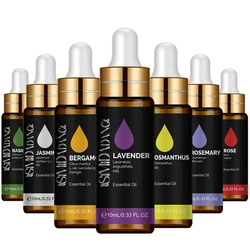 10ml Pure Plant Essential Oil for Humidifying Diffuser Lavender, Tea Tree, Rose, Vanilla Jasmine Pure Natural Essential Oil