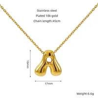 26 Initial Letter 18k Stainless Steel Balloon Bubble Necklace for Women Personalized Jewelry Gift Wholesales - Image 2