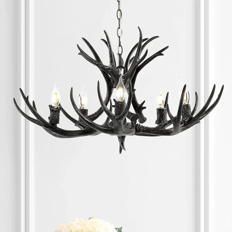 

TEMAR Nordic Antler Pendent Lamp American Retro Living Room Dining Room Villa Coffee Shop Clothing Store Decoration Chandelier