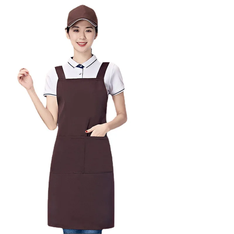 100% Cotton Logo Custom Kitchen Apron Waterproof Waitress Server Apron For Hair Stylist Restaurant Chef Gift Personalized Design