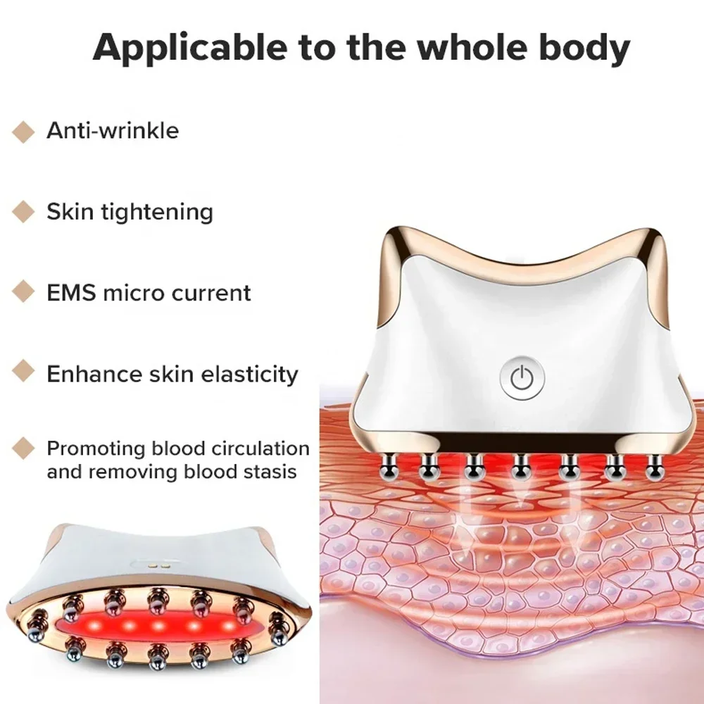 Electric Guasha Instrument Meridian Instrument Facial Guasha Massager EMS Micro Current Plate Home Beauty