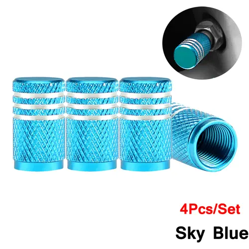 DSYCAR 4Pcs Silver Car Tire Valve Stems Cap Knurling Style Tire Valve Cap Aluminum Tire Wheel Stem Air Valve Cap for US Schrader - Image 24