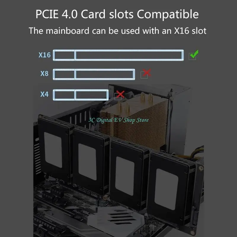 E74D U.2 PCI-E X16 Riser Karte SFF-8639 SSD Erweiterungsadapter U.2 SSD PCI-E – Detail 10