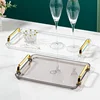 Rectangular Tray, Light Luxury European Style Household Tea Cup, Water Cup, Tea Plate, Plastic Handle Plate In Beauty Salon 4